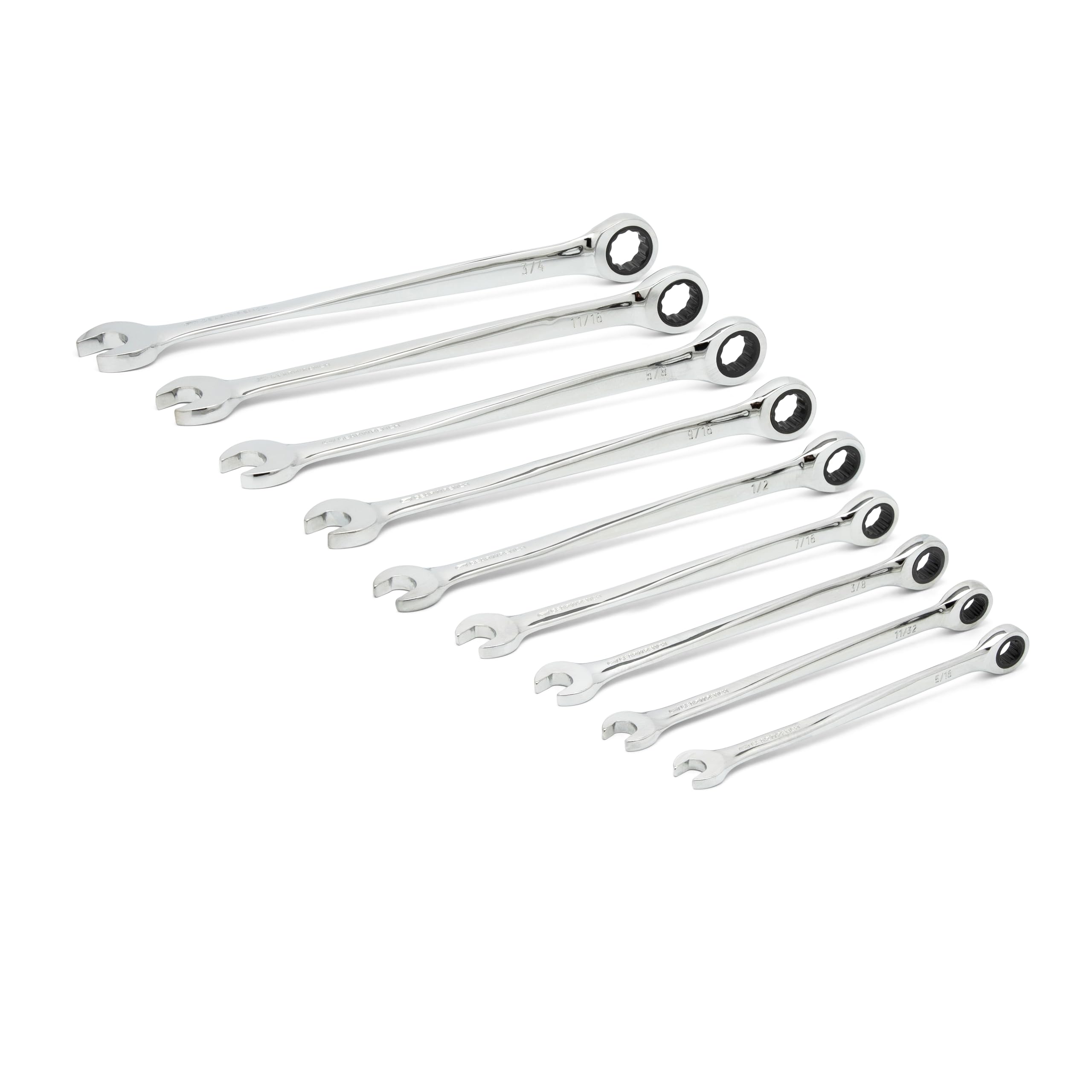 9 Pc. GEARWRENCH 12 Point XL X-Beam Ratcheting Combination Wrench Set, SAE - 85898