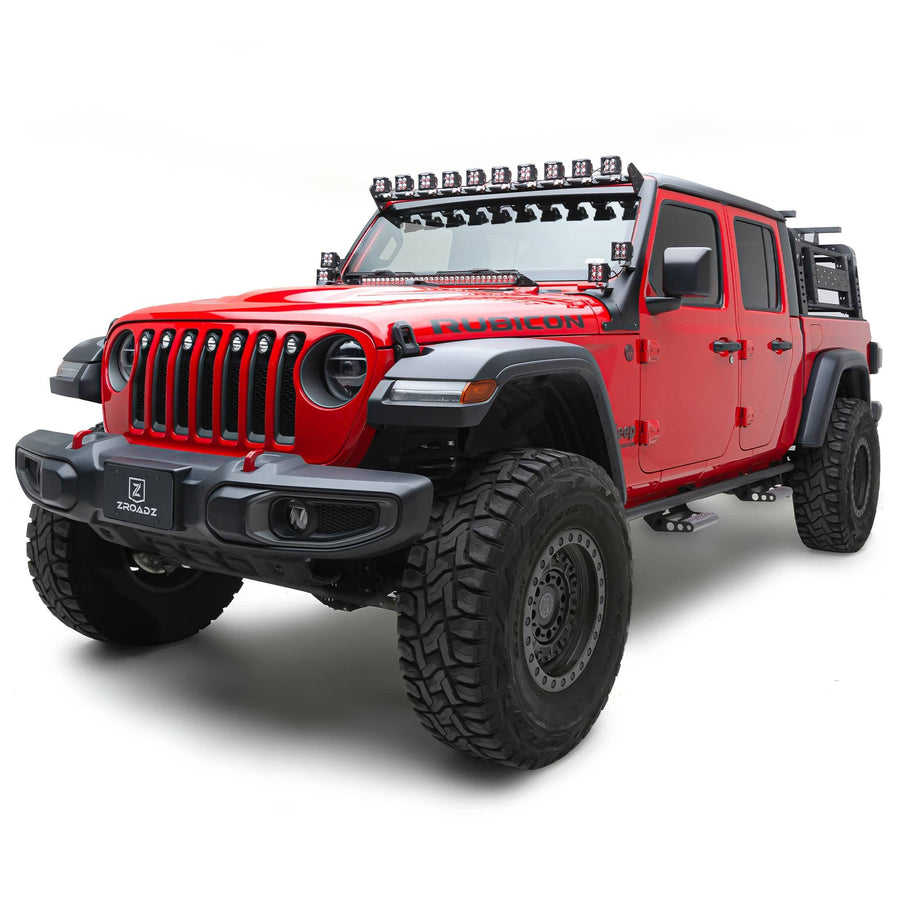 ZROADZ Front Roof LED Kit Z934931-KIT4AW 2019-2022 Jeep Gladiator Black