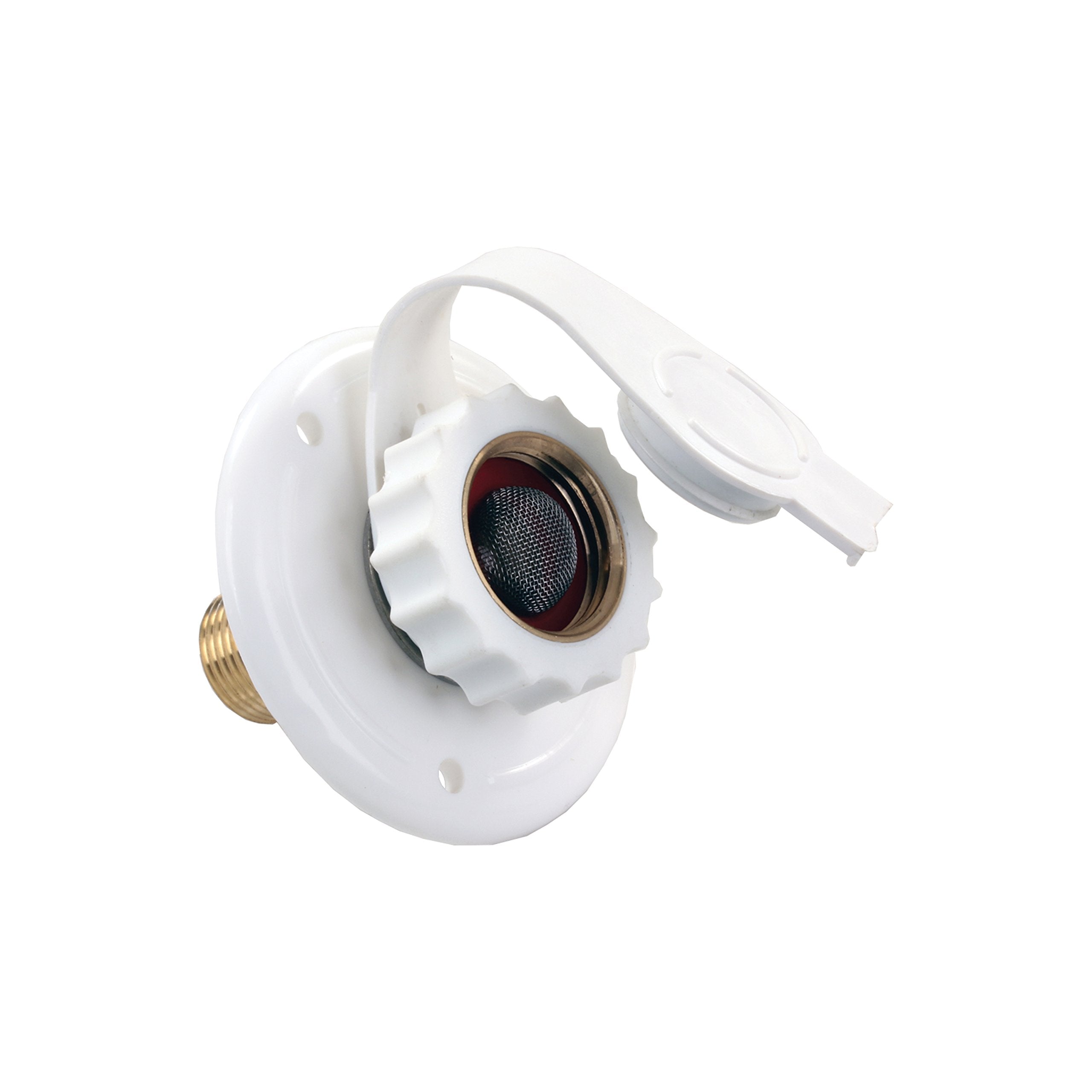 Plastic JR Products City Water Flange - 12" MPT x 3/4", White