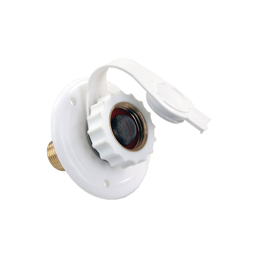 Plastic JR Products City Water Flange - 12" MPT x 3/4", White