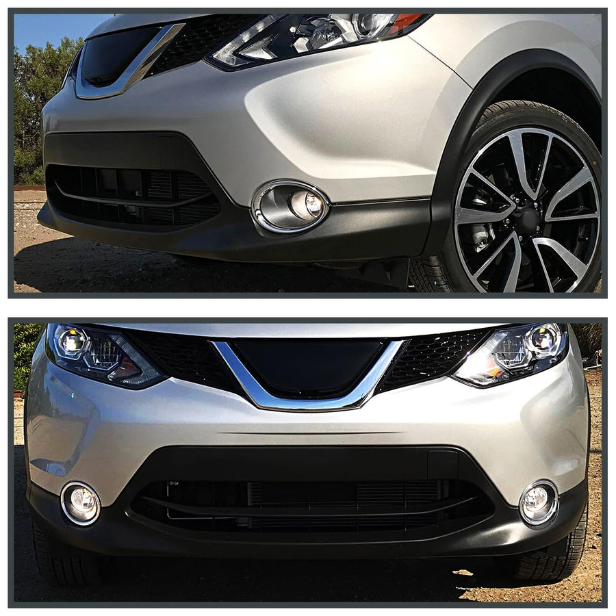 Fog Lights SPEC-D TUNING + H11 Bulbs + Switch Compatible with 2017-2018 Nissan Rogue Sport, L+R Pair Assembly