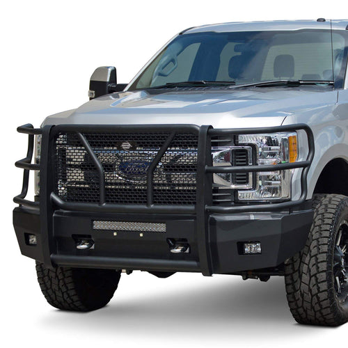 Front Elevation HD Bumper Steelcraft 60-11380CC Black Accommodates Front Emblem Camera and Adaptive Cruise Control