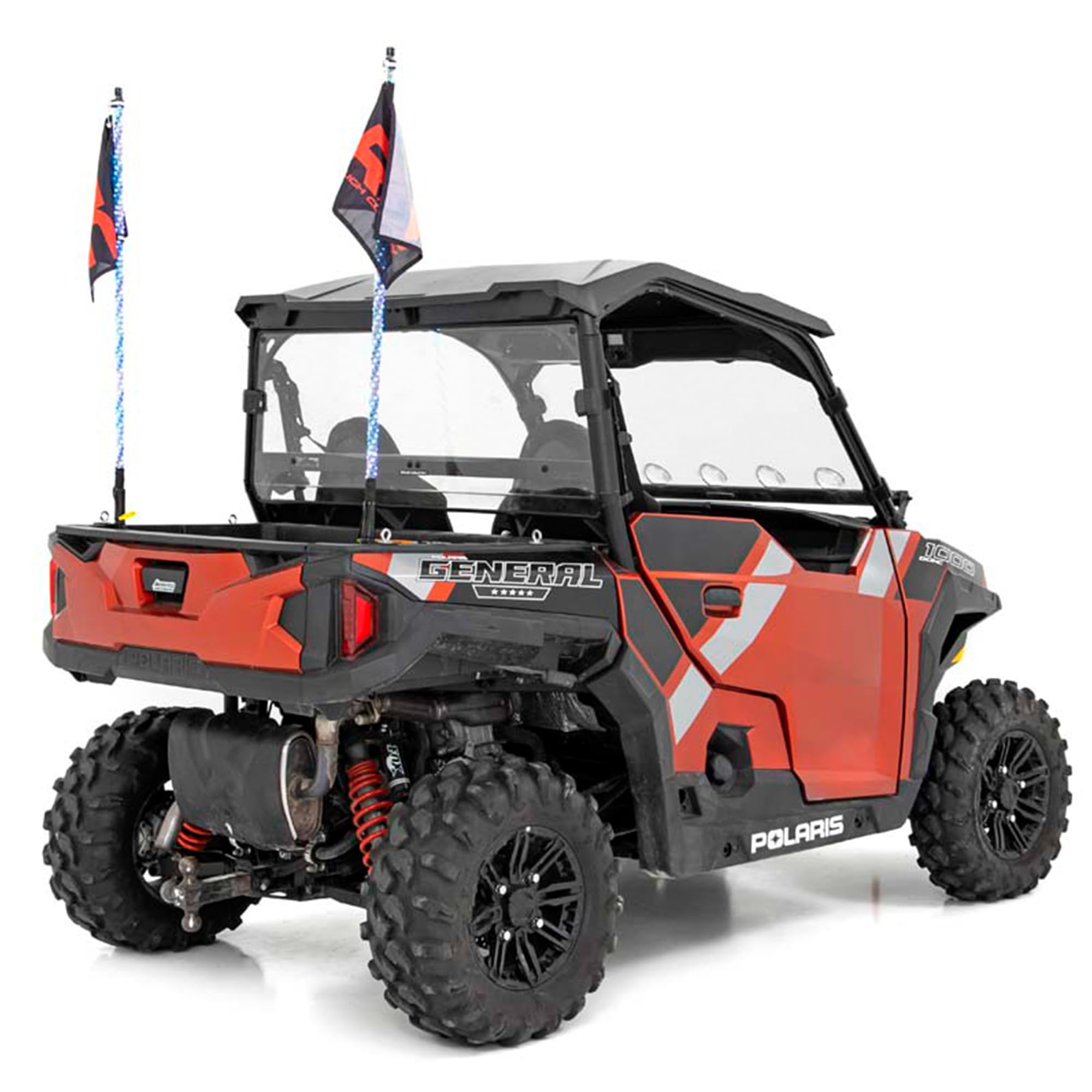 Polaris Rough Country LED Whip Light Bracket Kit for 17-22 General/Ranger- 93049 Black