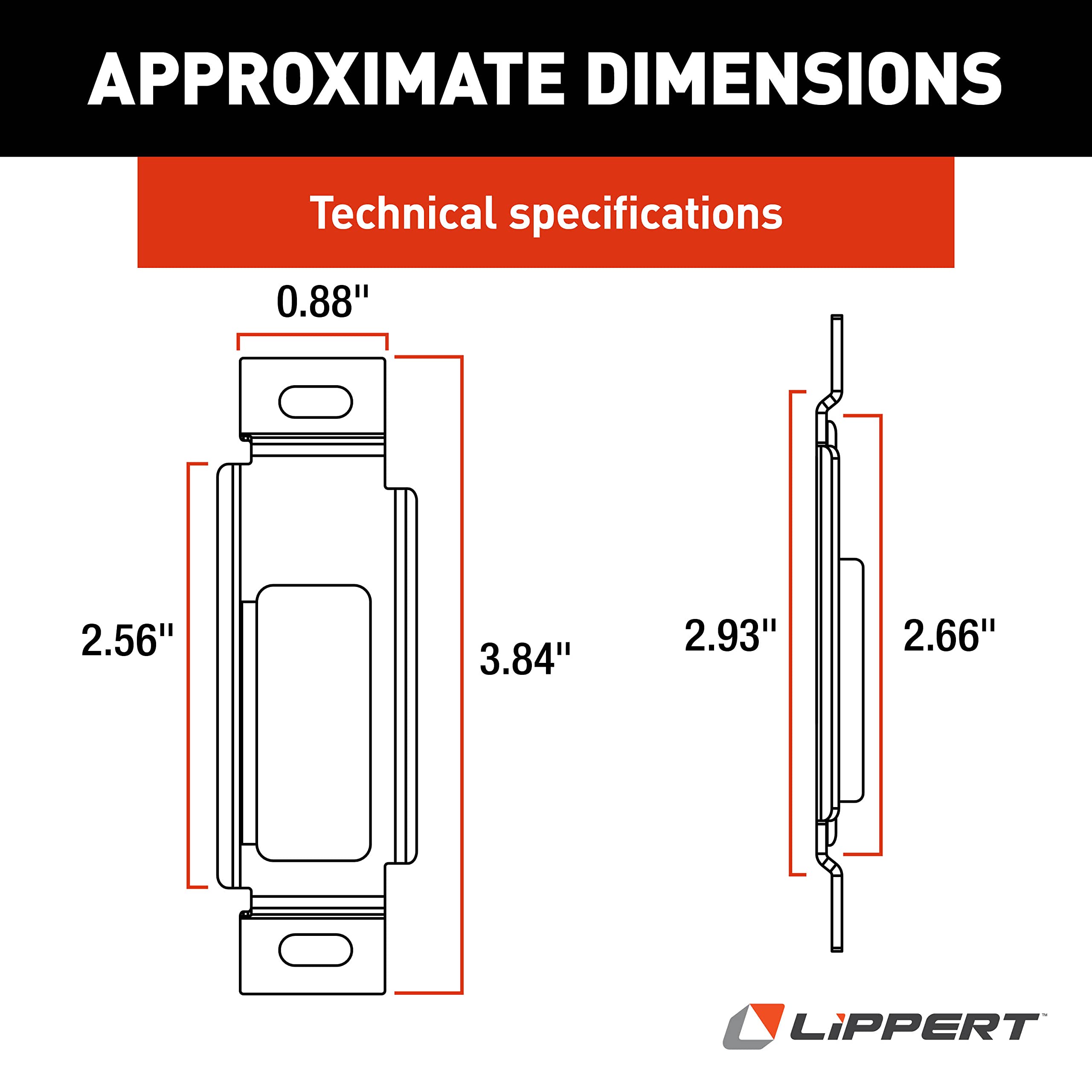 Lippert RV Replacement Baggage Door Latch Strike, No Assembly Required, Easy DIY Installation for 5th Wheels, Travel Trailers and Motorhomes - 314301, Silver