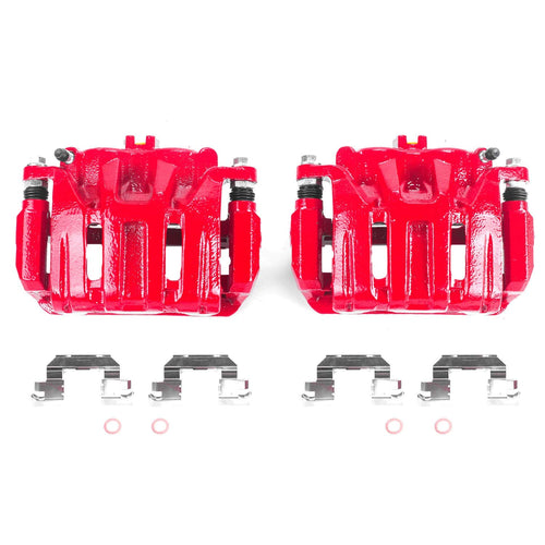 Power Stop S2958 Front Pair of High-Temp Red Powder Coated Calipers For Acura RDX, Honda Accord Crosstour, Honda CR-V, Honda Crosstour, Honda Odyssey [Model Specific]