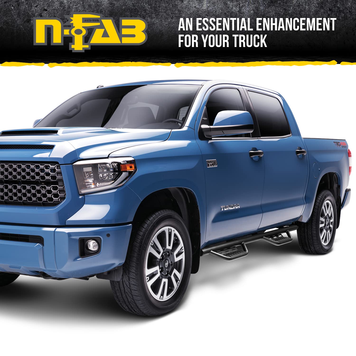 N-Fab RS Nerf Steps | Textured Black, Cab Length | 705418012 | Fits 2005-2022 Toyota Tacoma Double Cab All Beds, SRW Gas