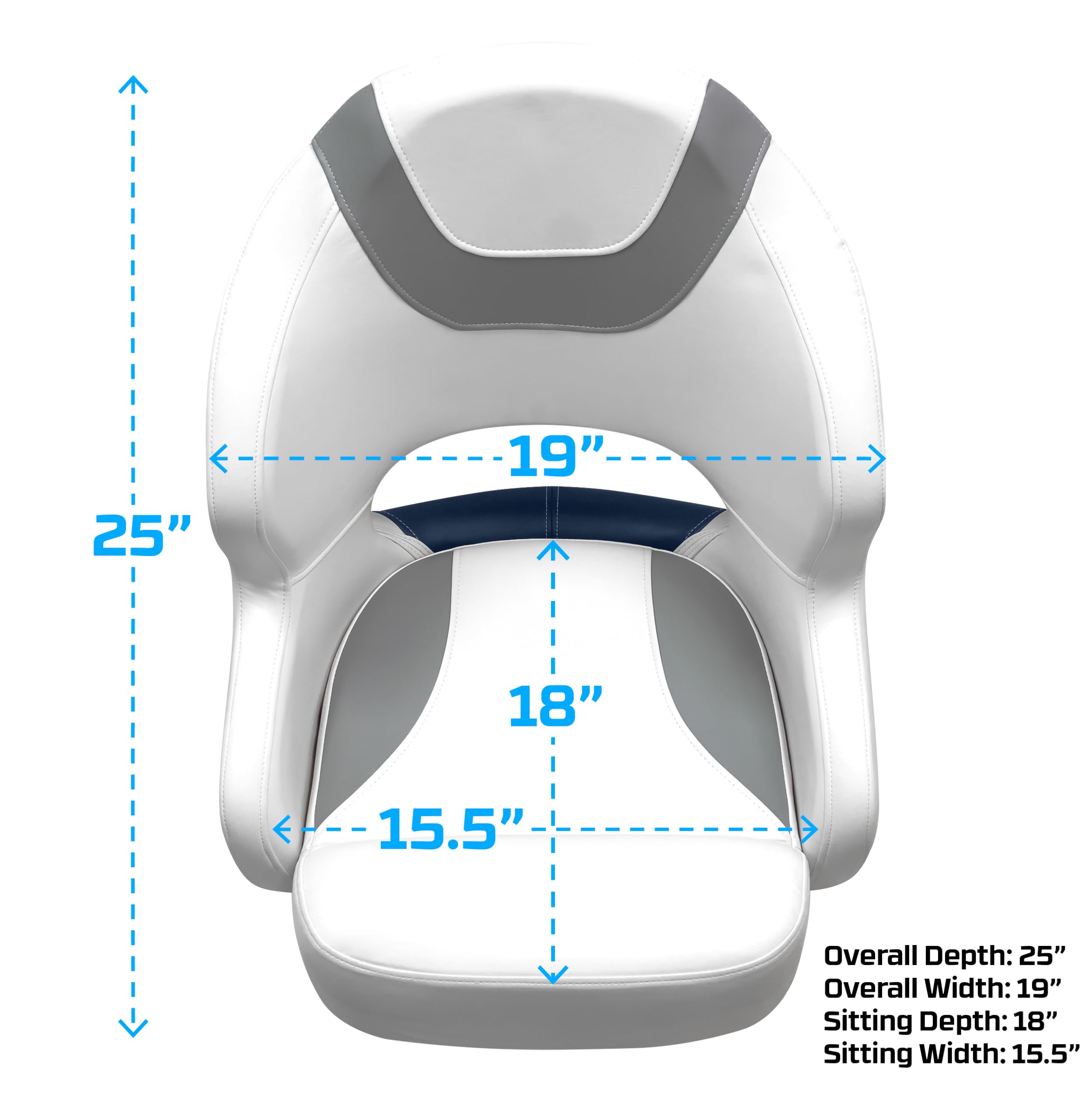 Baja Series Wise 3314-1773 Bucket Seat, Brite White/Grey/Round Midnight Blue