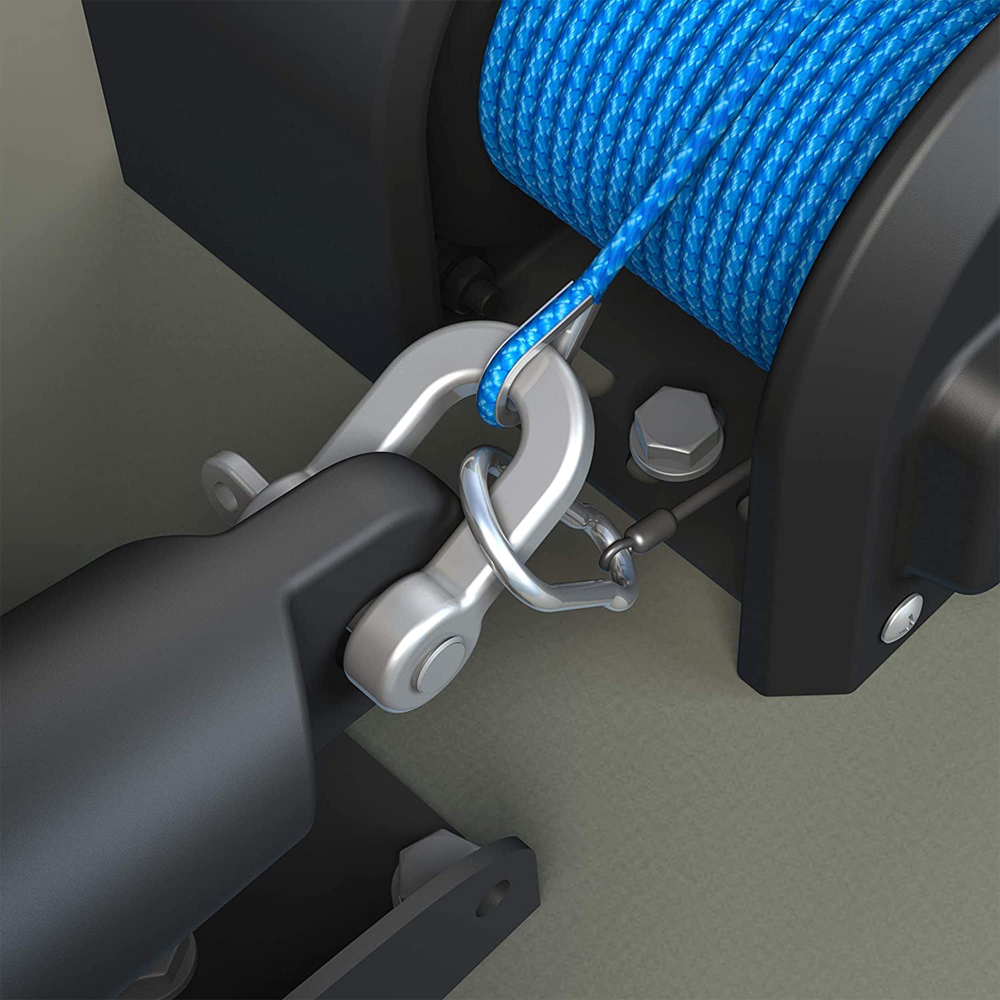 TRAC Outdoors Camco AnchorZone 20 Electric Anchor Winch | Features a High-Efficiency 12-Volt DC All-Steel Gear Motor & Includes 100-Ft of Pre-Wound Braided Rope | Max Anchor Capacity of 20lbs (69000)