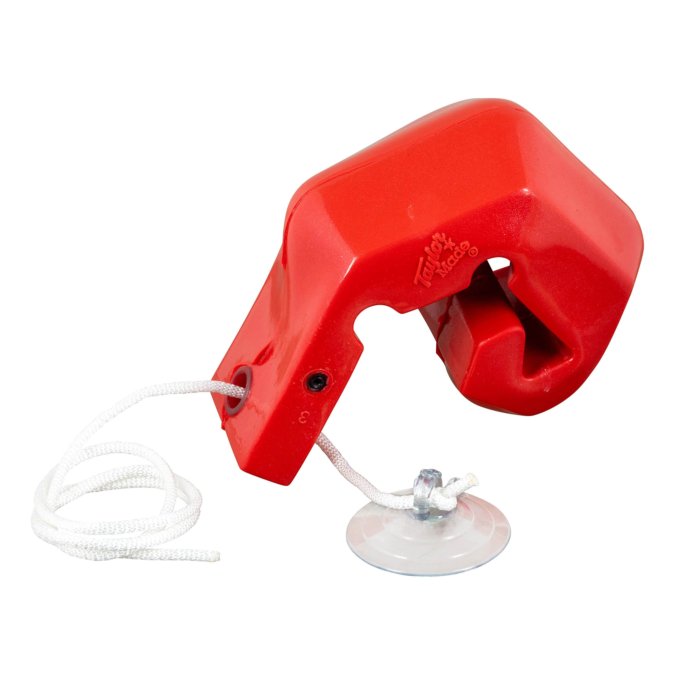 Taylor Made Buoy for Watercrafts Personal, Hook Under Quick Attachment, Flexible Shape, Inflation Valve, Suction Cup and Securing Line Included, for Use at Low Speed or Docking, Red – 2020108224
