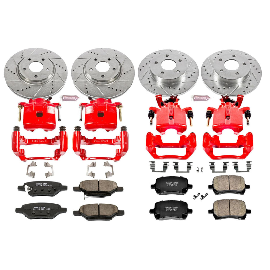 Power Stop 1-Click Performance Brake Kit with Caliper For Chevrolet Cobalt 2007, Pontiac G5 2008 [Model Specific]