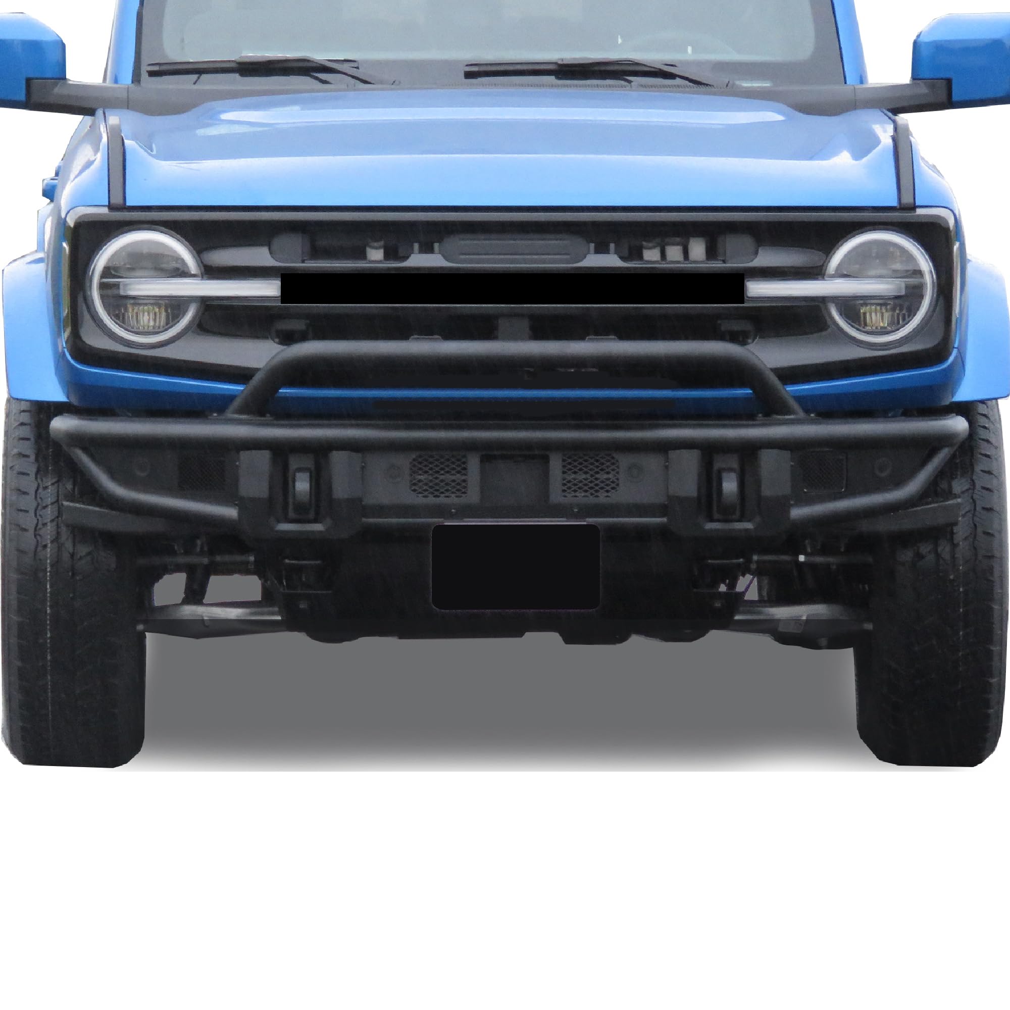 Armour Black Horse Tubular Light Duty Front Bumper Matte Black Compatible with 2021-2024 Ford Bronco-AFB-FB22LD