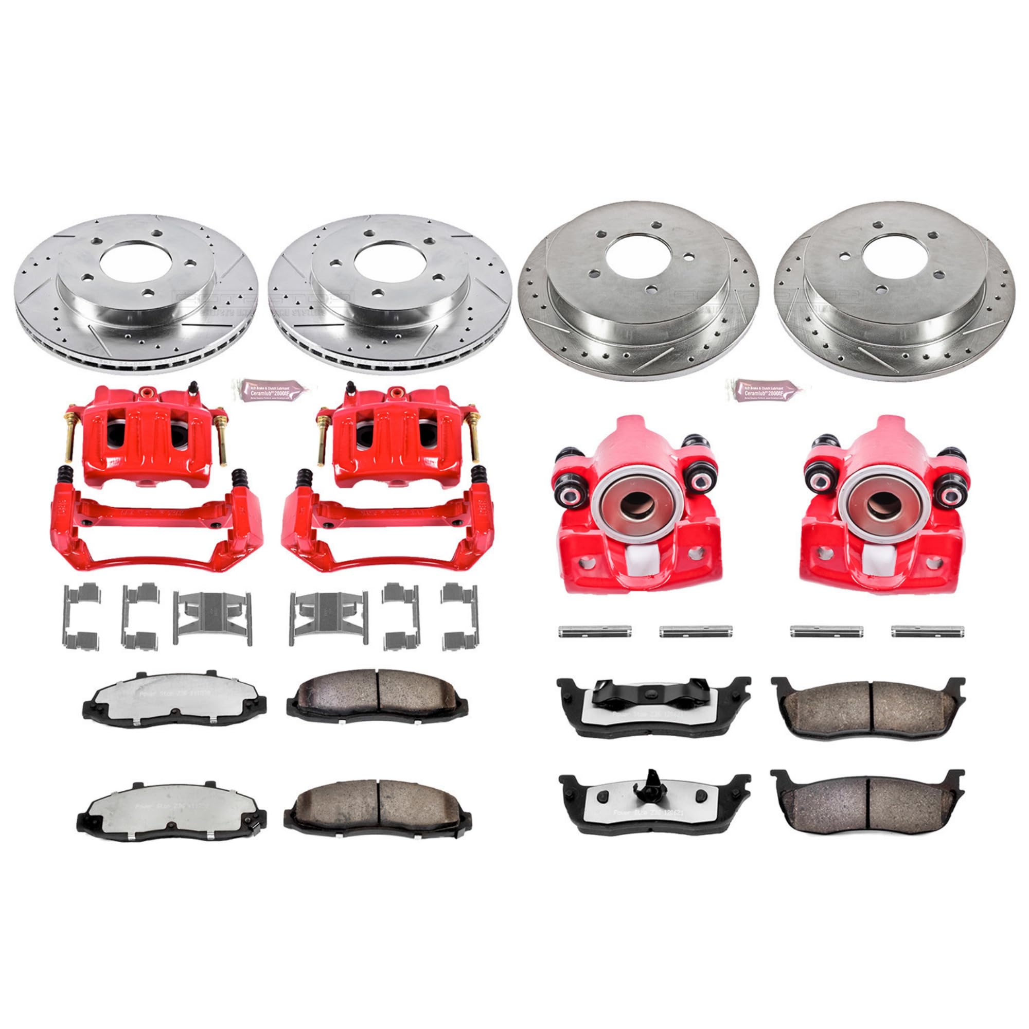 Power Stop Z36 KC1867-36 Brake Kit Front & Rear with Calipers For Ford F-150 1999-2000 [Model Specific]