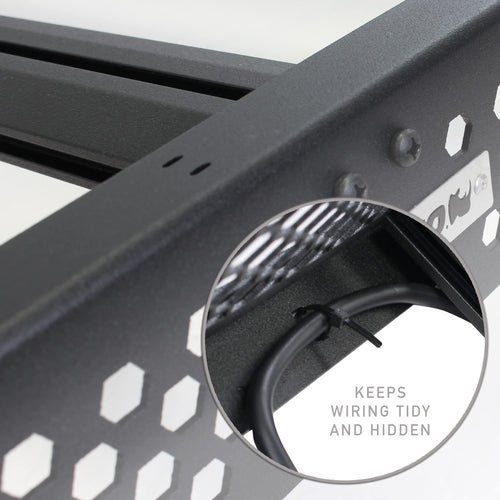 Go Rhino Low Profile Ceros Roof Rack | Aluminum, Textured Black | 5933110T | Fits 2019 - 2024 Chevrolet Silverado & GMC Sierra 1500 Crew Cab Pickup