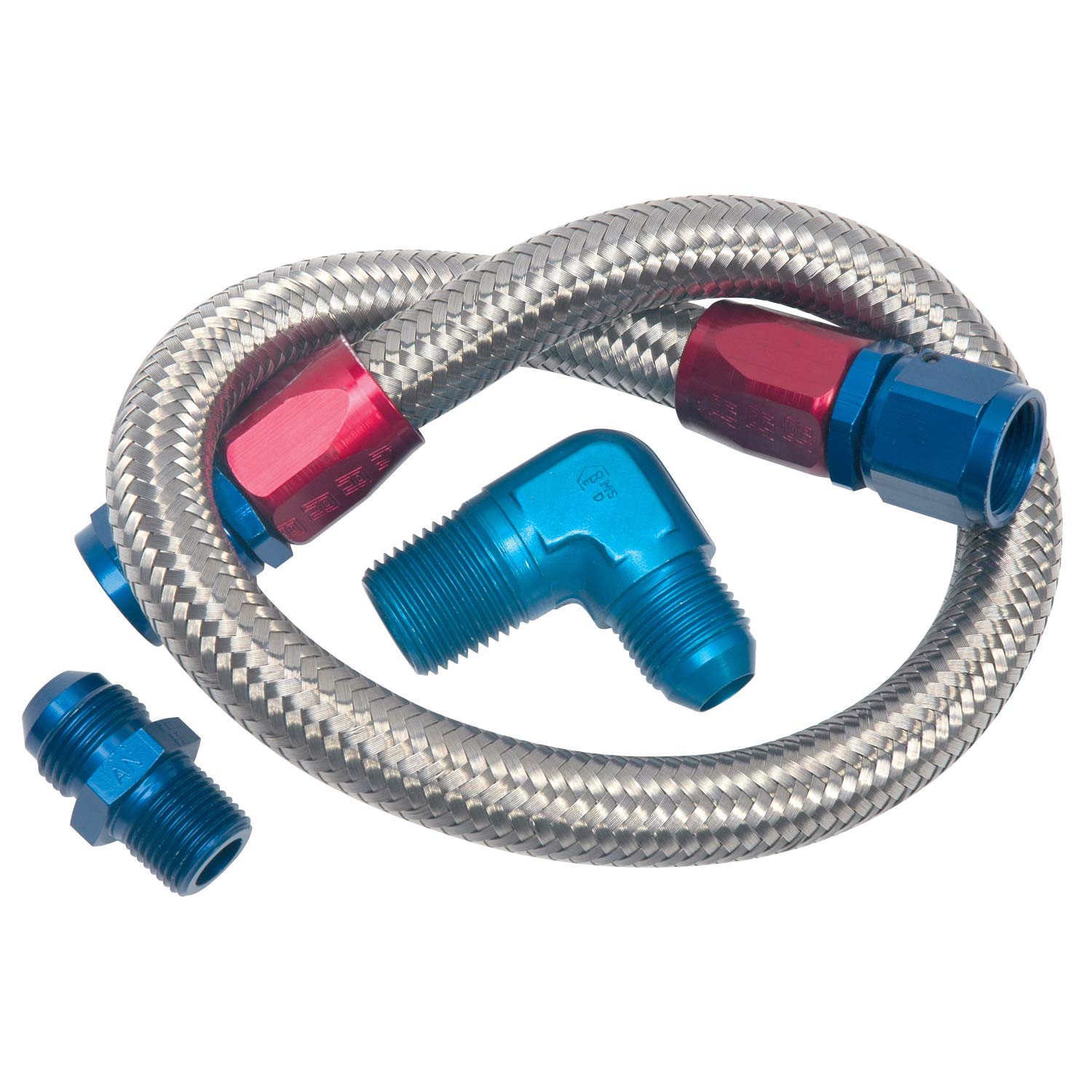 Edelbrock Braided Stainless Steel Fuel Pump to 8122 Fuel Pressure Regulator Fitting