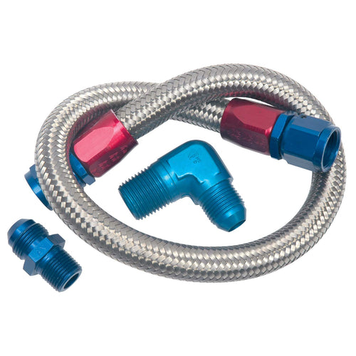 Edelbrock Braided Stainless Steel Fuel Pump to 8122 Fuel Pressure Regulator Fitting
