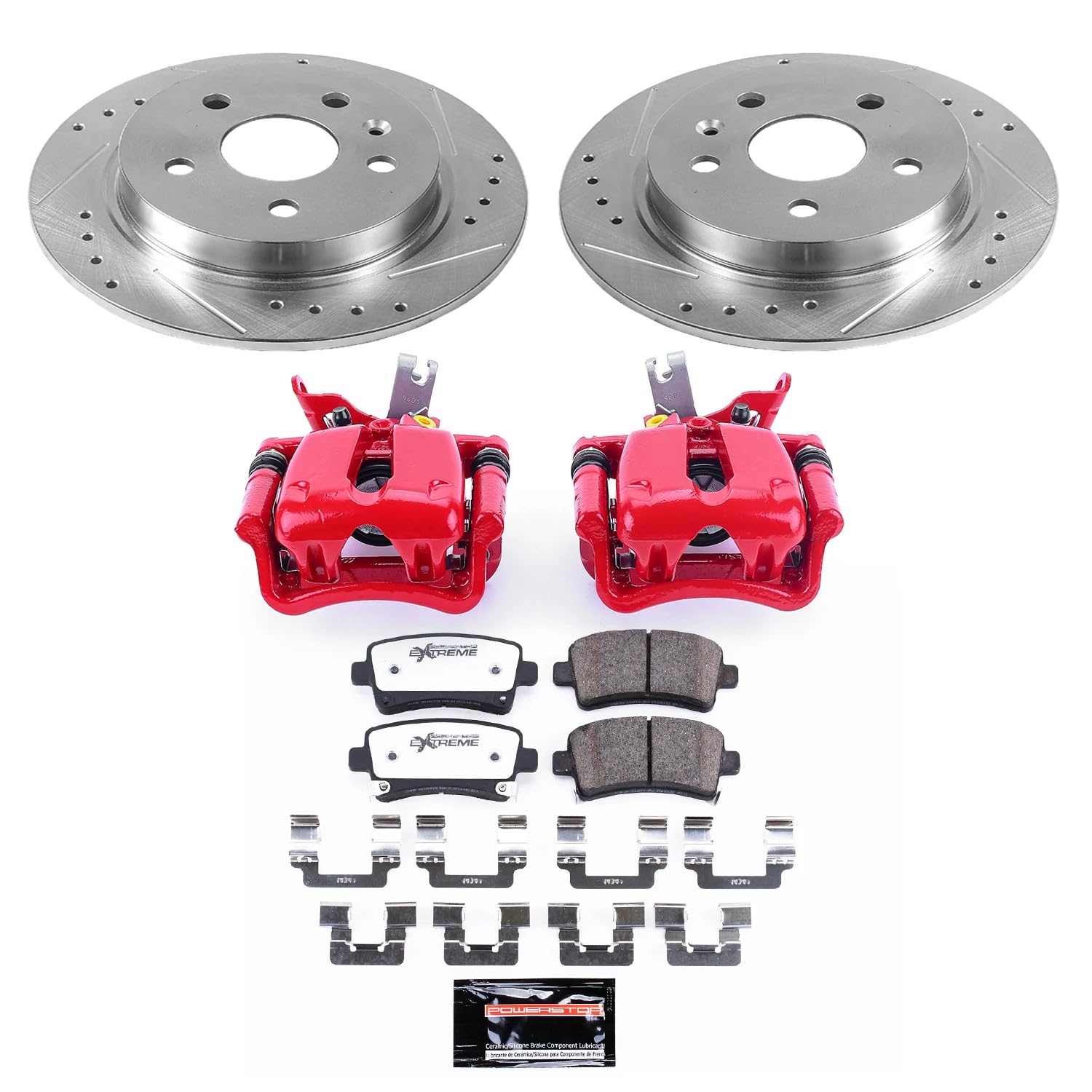 Power Stop Z26 KC5531A-26 Street Warrior Rear Brake Caliper Kit-Brake Rotor, Brake Pads & Calipers For Chevrolet Malibu 2014-2015, Chevrolet Malibu Limited 2016 [Model Specific]