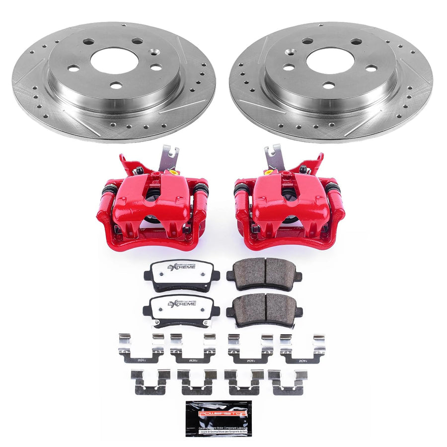Power Stop Z26 KC5531A-26 Street Warrior Rear Brake Caliper Kit-Brake Rotor, Brake Pads & Calipers For Chevrolet Malibu 2014-2015, Chevrolet Malibu Limited 2016 [Model Specific]
