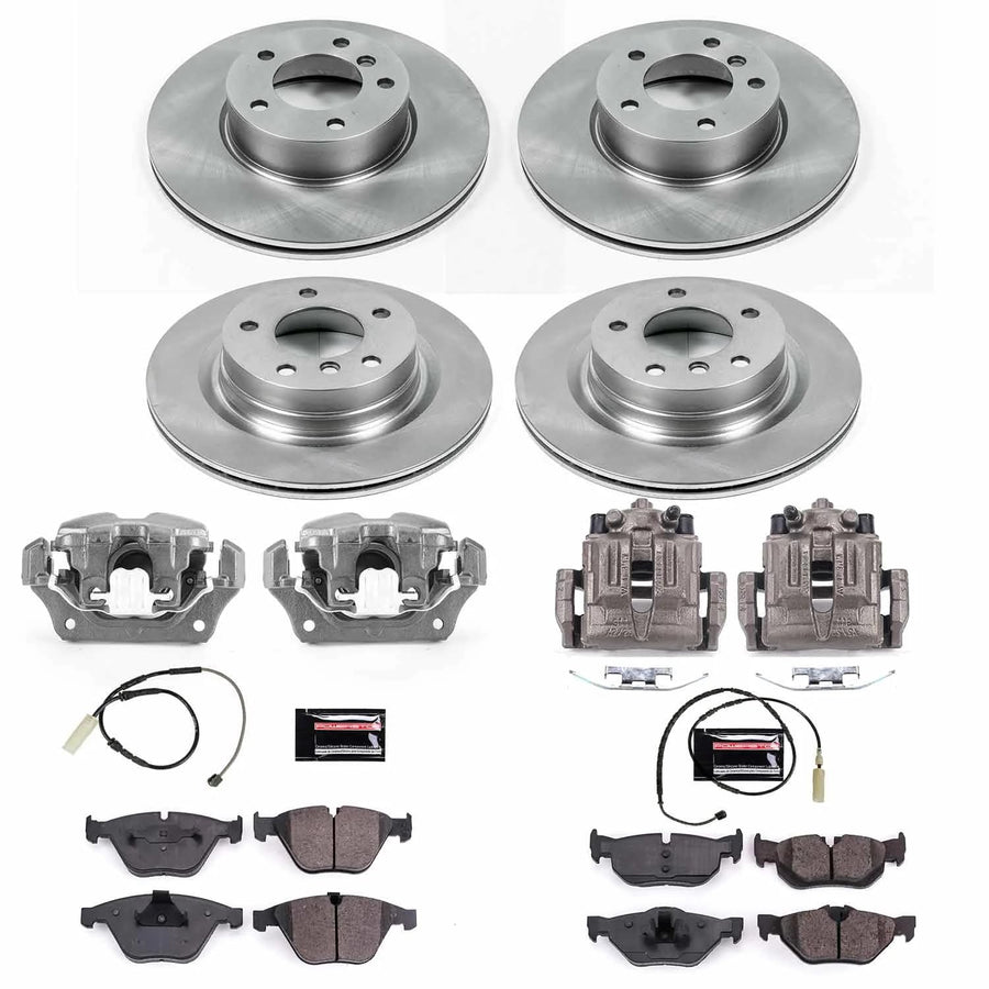 Power Stop KCOE6072 Replacement Autospeciality Front and Rear Caliper Kit- OE Rotors, Ceramic Brake Pads, Calipers For BMW 328i 2011-2013 [Model Specific]