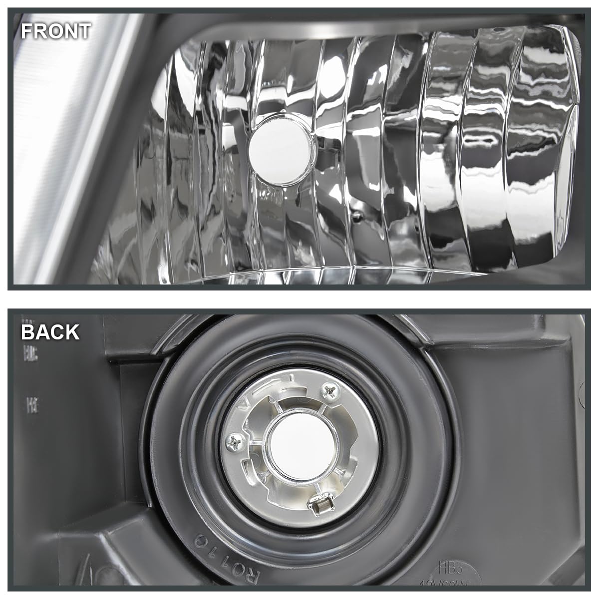 Black Headlights SPEC-D TUNING Compatible with 2009-2020 Dodge Journey, Left + Right Pair Headlamps Assembly