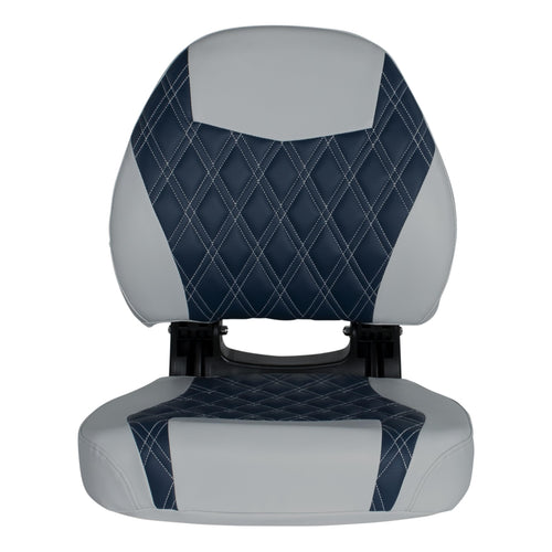 Lippert Folding Pontoon Boat Seat, Sunset Collection, Contoured Foam Cushioning, Durable Marine-Grade Vinyl, Poly Frame, Pedestal Not Included, 19" L x 19" W x 22.5" H - 2024023317