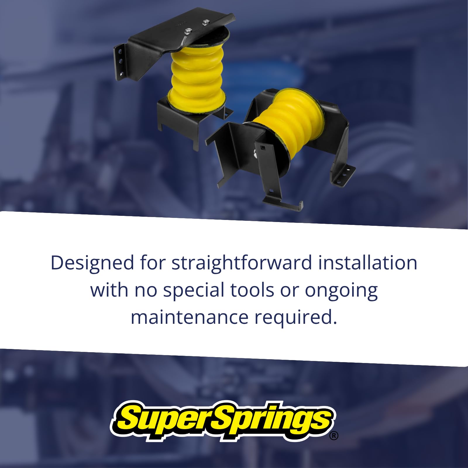 SumoSprings Rear Maxim for Ford F-53 | SuperSprings SSR-187-54-1 | Left/Right Pair | 7000 (lb) Capacity at 50% Compression | Made in the USA, yellow