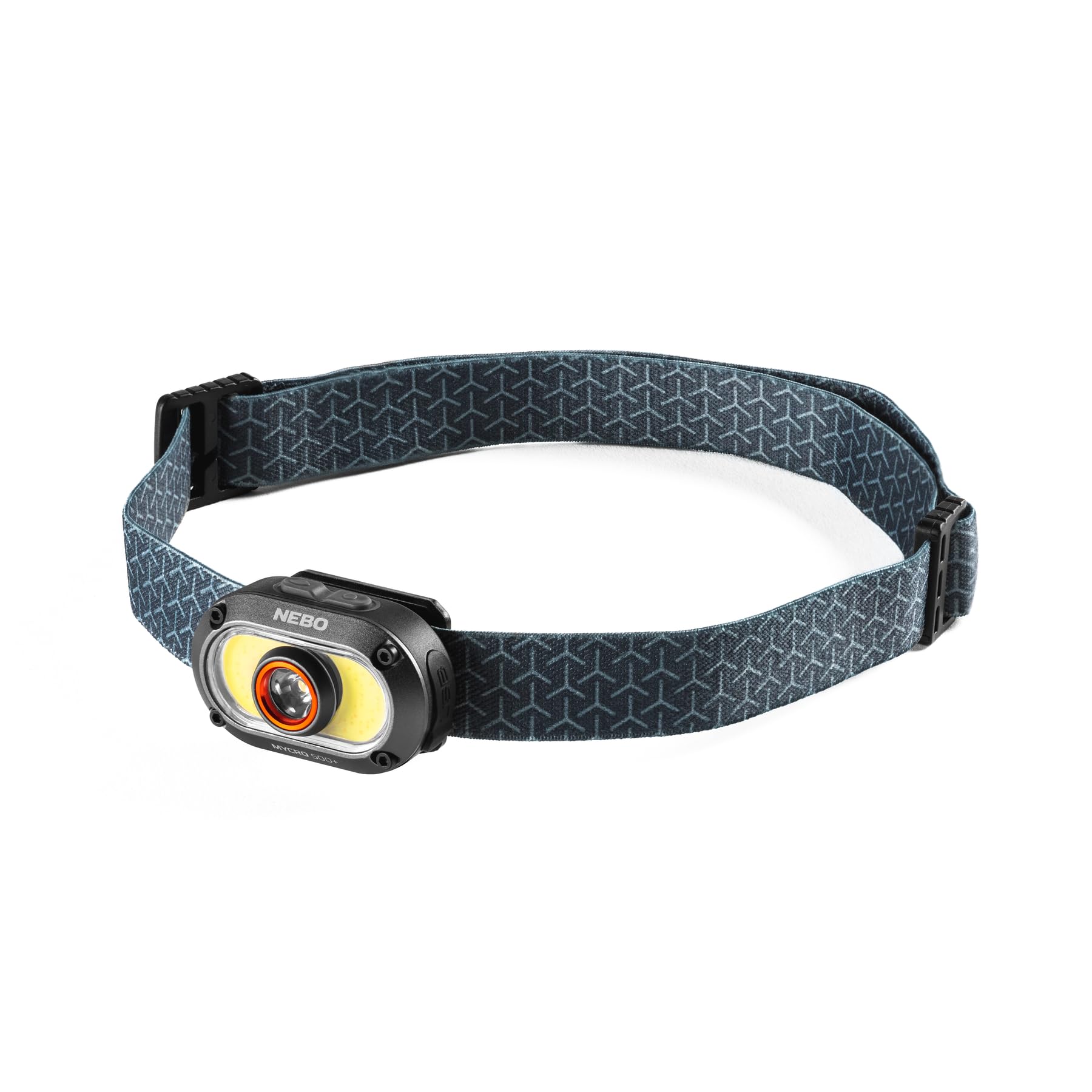 NEBO 500+ MYCRO Rechargeable Headlamp | 500 Lumens, 7 Light Modes, Water Resistant, Detachable Hat Clip, Super Bright Head Lamp for Camping & Hiking, Includes Micro USB-C Charging Cable