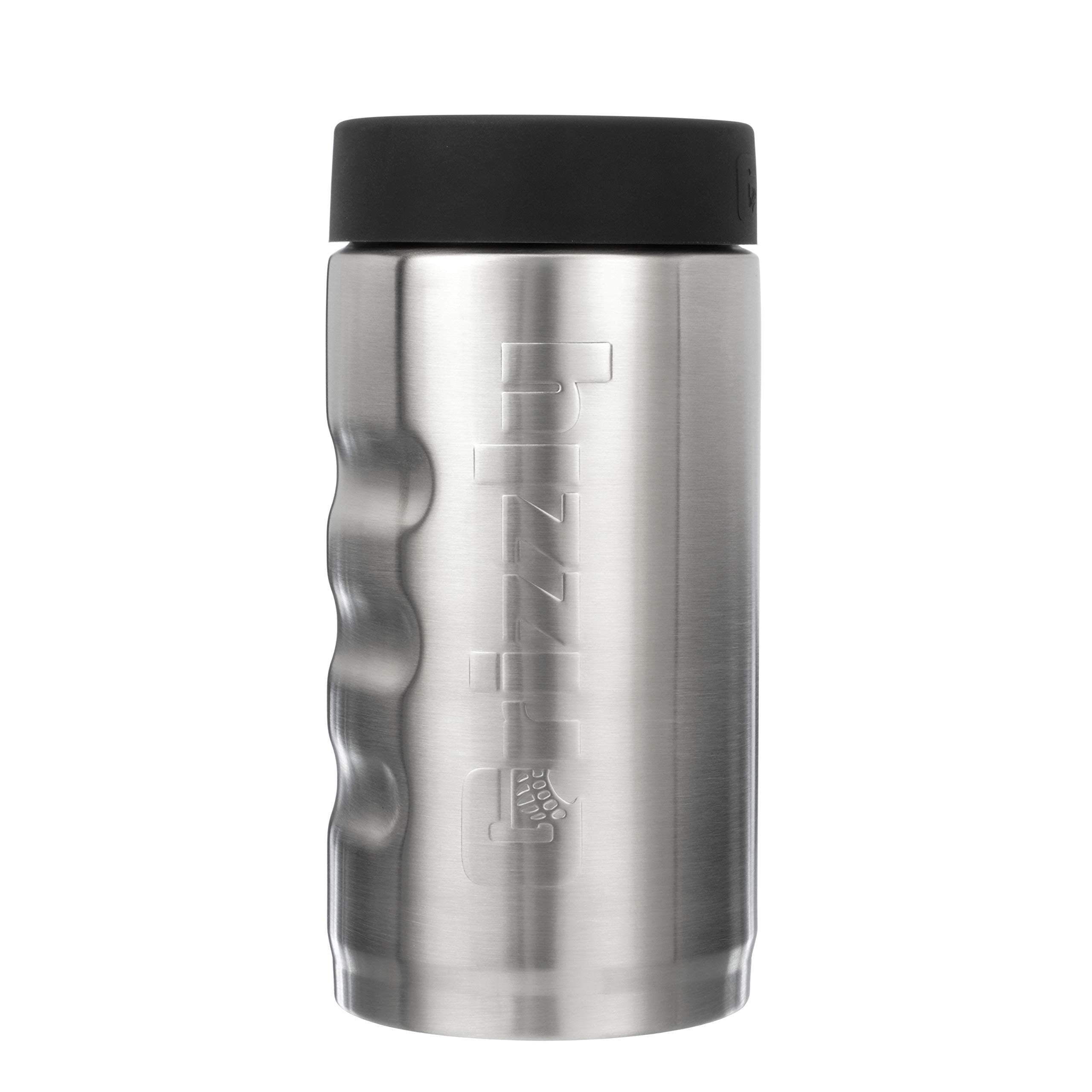 16 oz Grizzly Grip Pounder | Stainless Steel Vacuum Insulated Can Cooler | For 16 oz Tallboy Beer and Energy Drinks Reusable Durable | Brushed Stainless