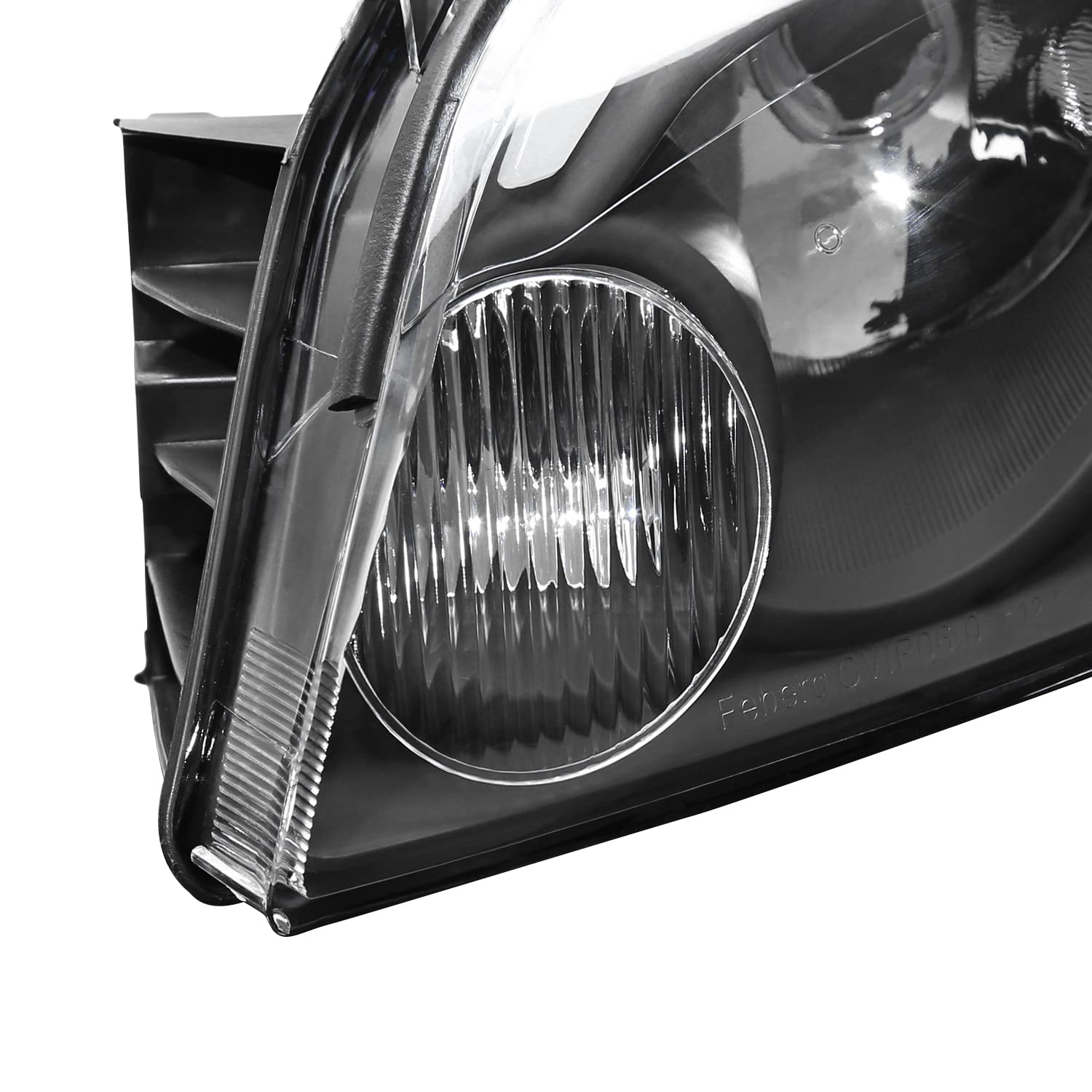 Black Headlights w/LED Strip SPEC-D TUNING Compatible with 2006-2013 Chevy Impala, 2006-2007 Monte Carlo, Left + Right Pair Headlamps Assembly