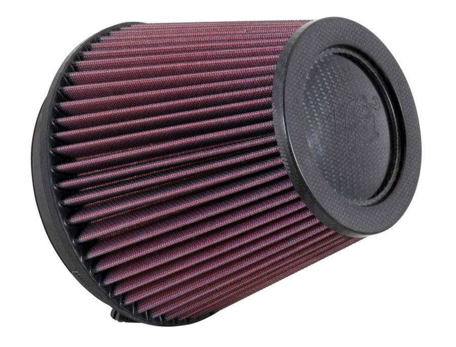High-Flow K&N Original Lifetime Universal Air Filter - Carbon Fiber Top: High Performance, Premium, Washable: Flange Diameter: 6 In, Filter Height: 6 In, Flange Length: 1 In, Shape: Round, RP-5168