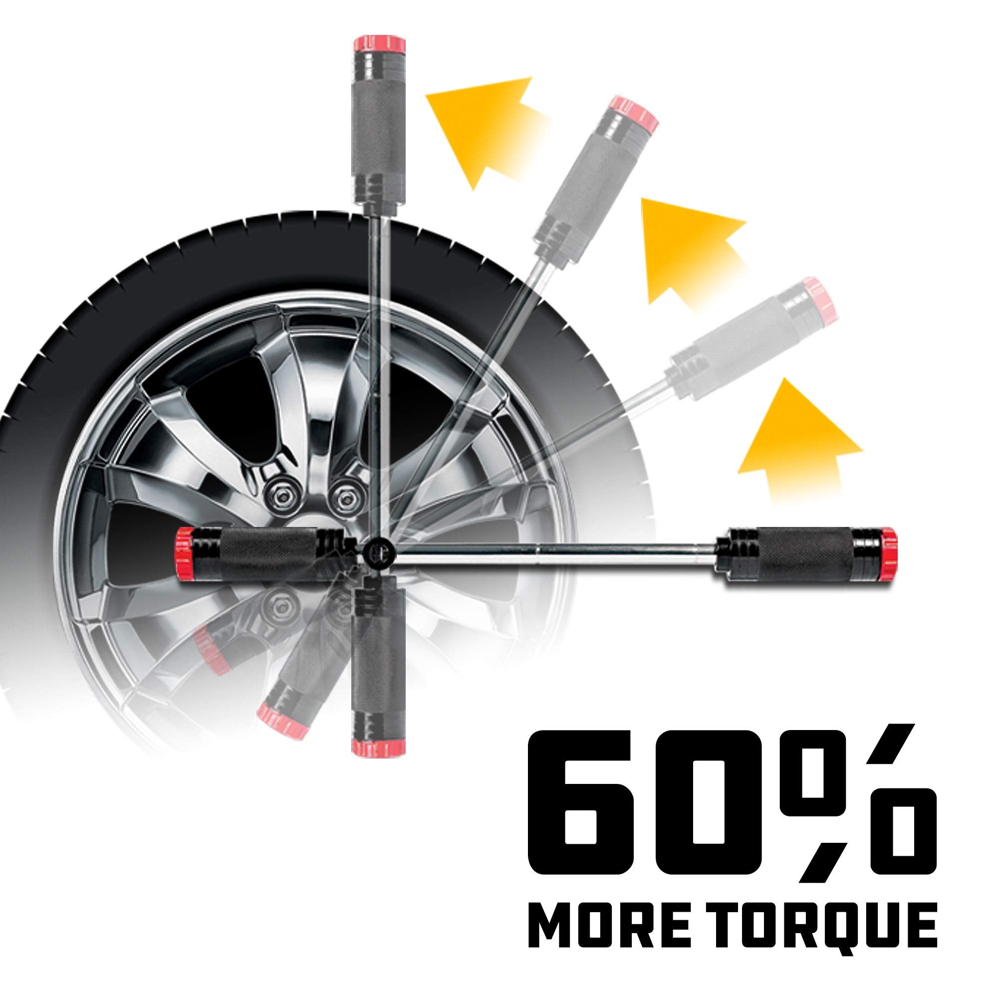 Powerbuilt Universal Billy Club Lug Wrench, Change Vehicle Tires Fast, Break Loose Lug Nuts, Emergency Car Roadside Services - 642250 Large