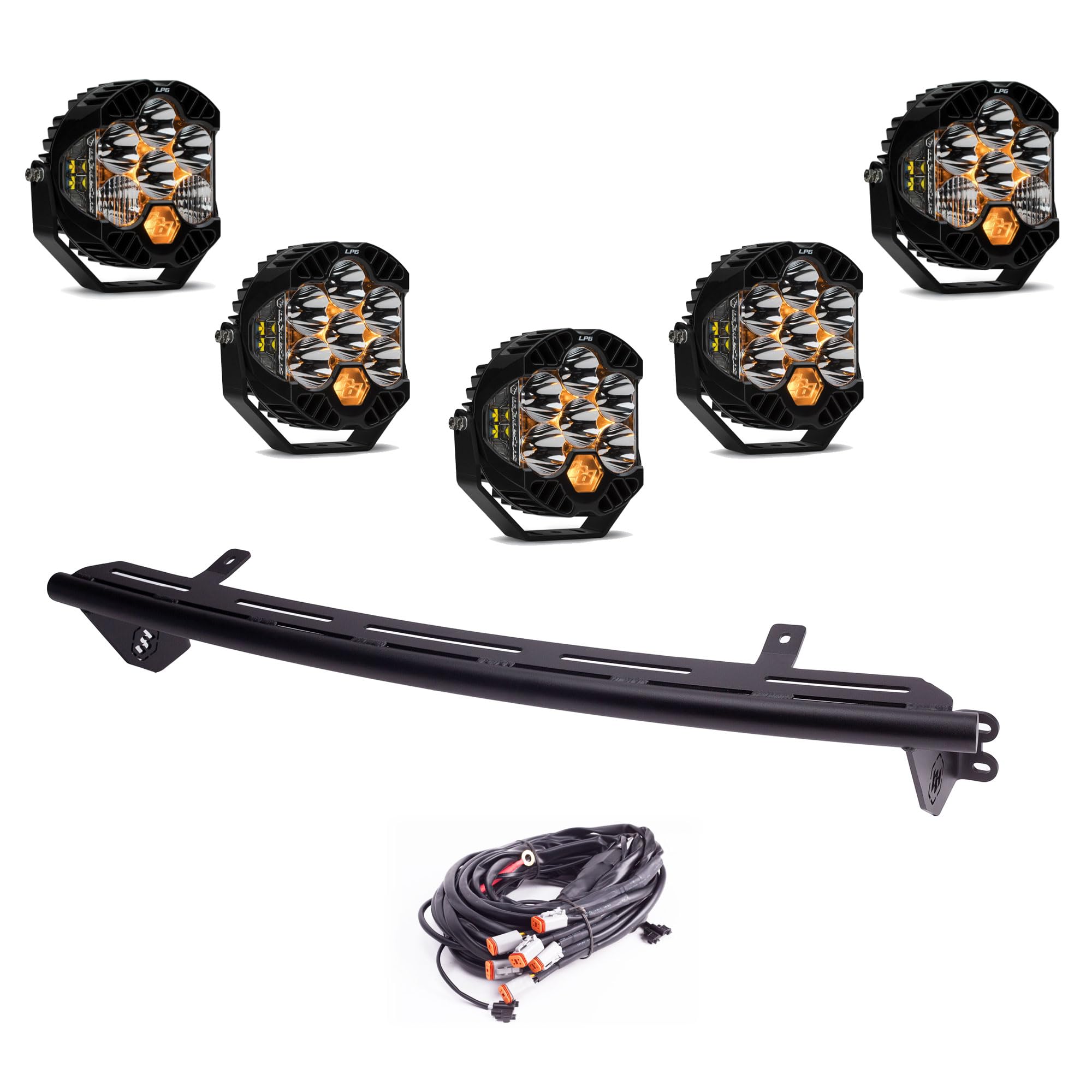 Baja Designs LP6 Pro LED Light Kit Bull Bar for Ford F-250/350 2023+ with Upfitter - (Multi-Pattern - Clear)