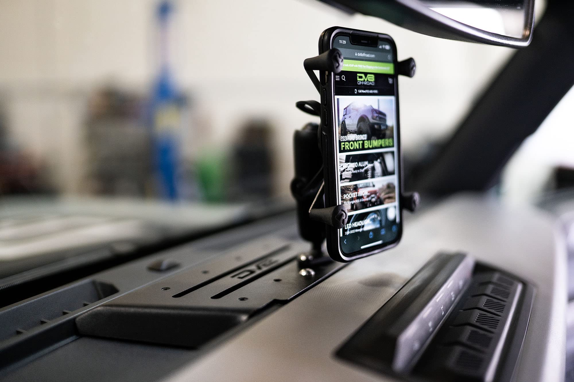 Digital Device Dash Mount DV8 Offroad for 2021-2025 Ford Bronco | Mount Cell Phone, GPS, & Other Accessories | Low-Profile Flush Fitment | Quick & Easy Install