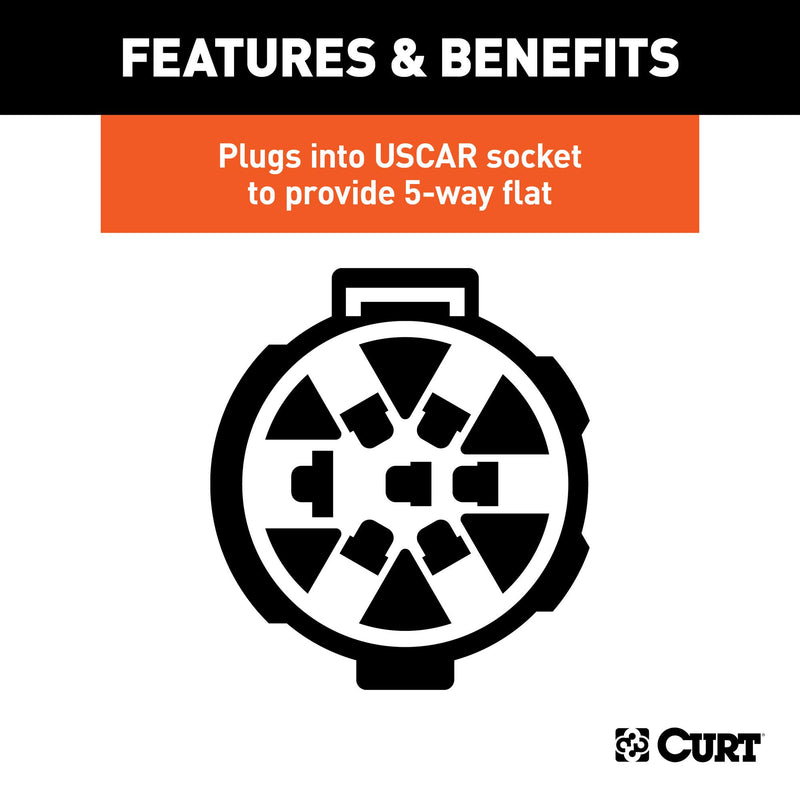 5-Pin Connector CURT 56515 Replacement Vehicle-Side, Factory Tow Package and USCAR Socket Required
