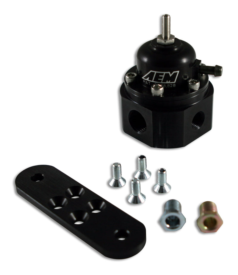 High Volume AEM 25-302BK Black Adjustable Fuel Pressure Regulator