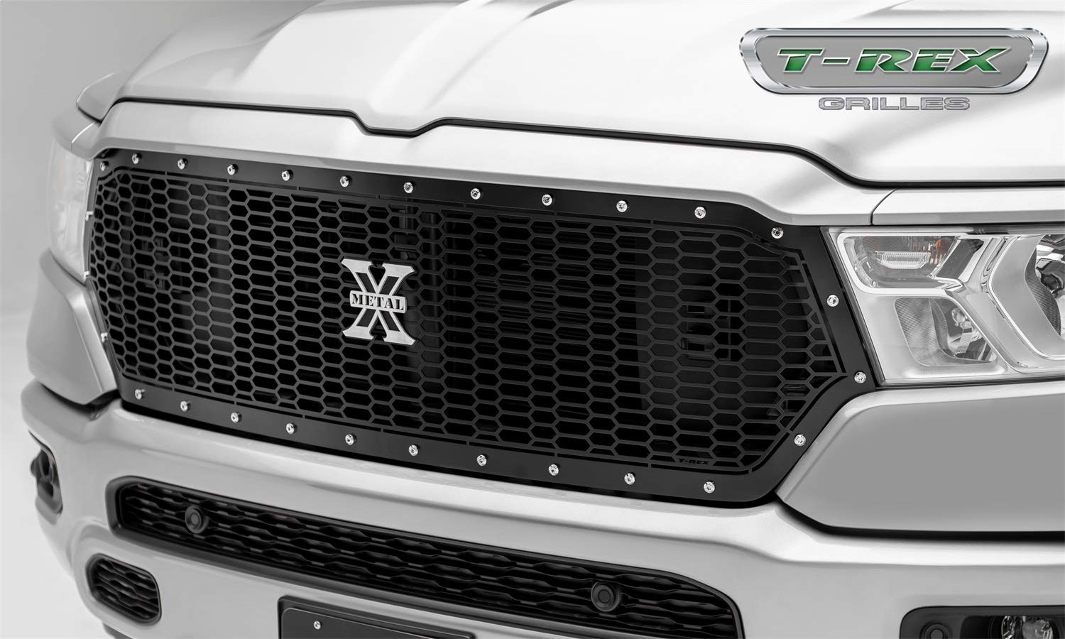 2019-2022 Ram 1500 Laramie, Lone Star, Big Horn, Laser X Tradesman Grille, Black, 1 Pc, Replacement, Chrome Studs, Does Not Fit Vehicles with Camera - PN #7714651