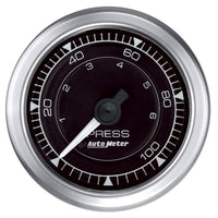 Gauge AutoMeter 8121, Press, 2 1/16", 100Psi, Mech, Chrono