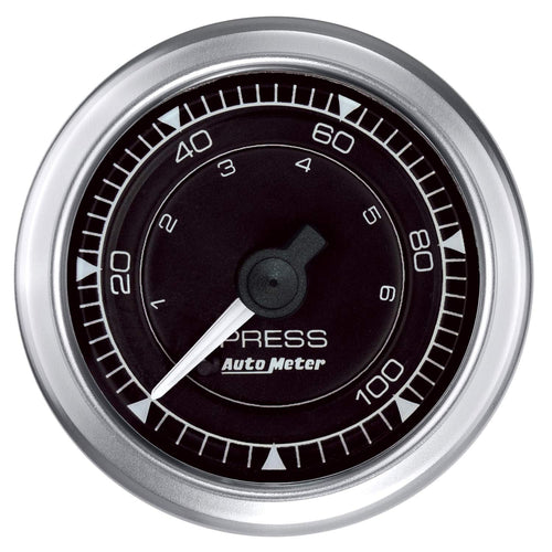 Gauge AutoMeter 8121, Press, 2 1/16", 100Psi, Mech, Chrono