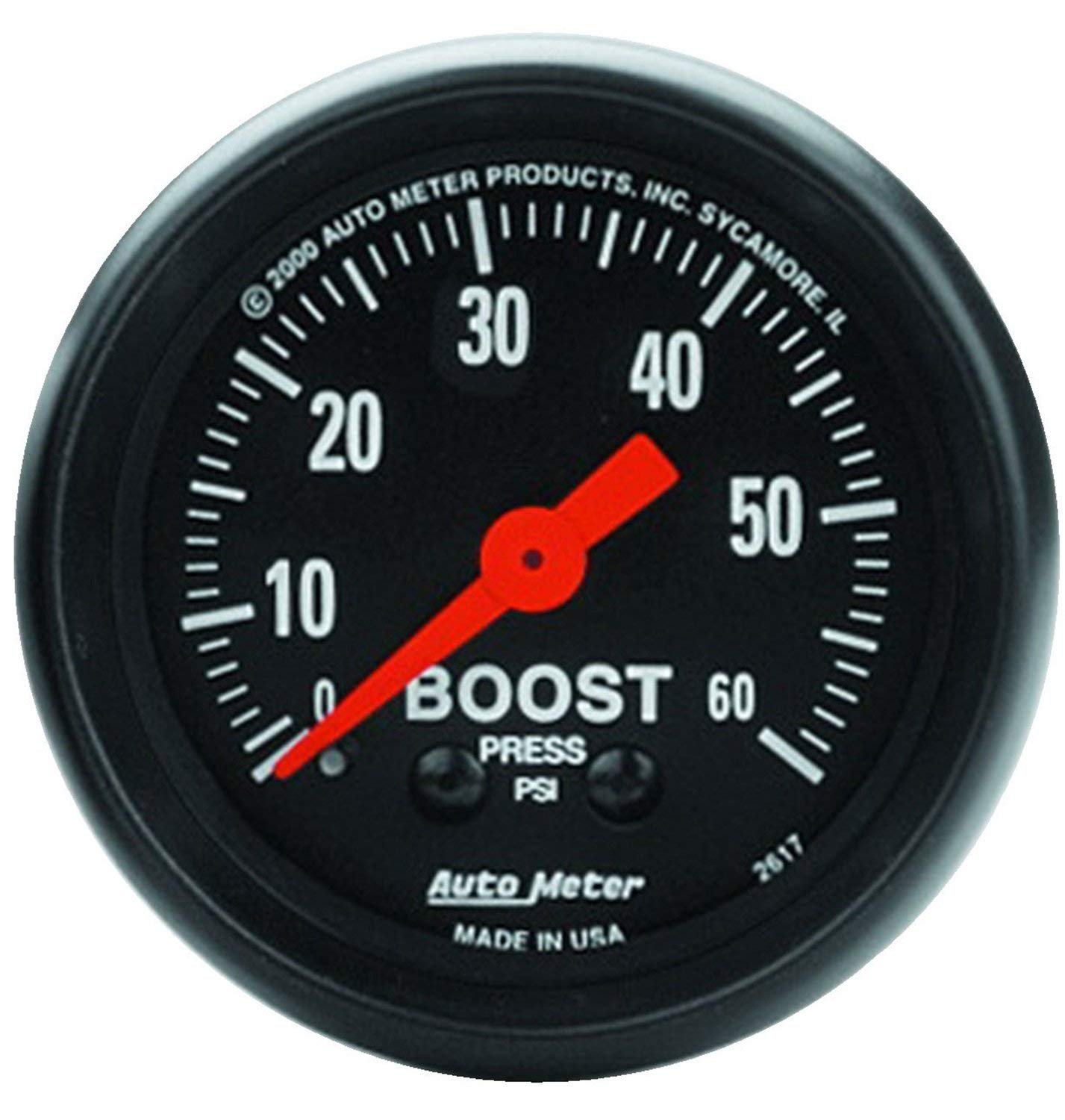 Z-Series AUTO METER 2617 Mechanical Boost Gauge, 2.3125 in.