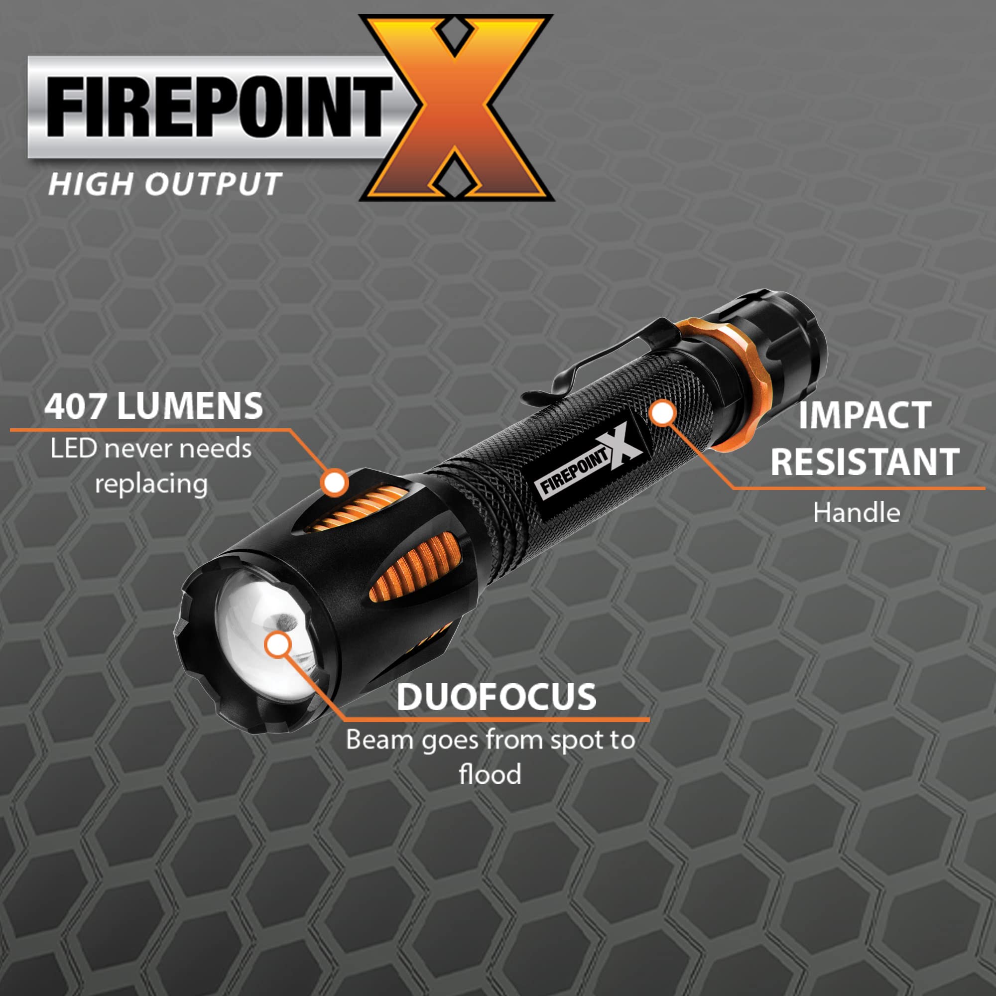W2651 Performance Tool 407 Lumen FirePoint X 2AA Flashlight