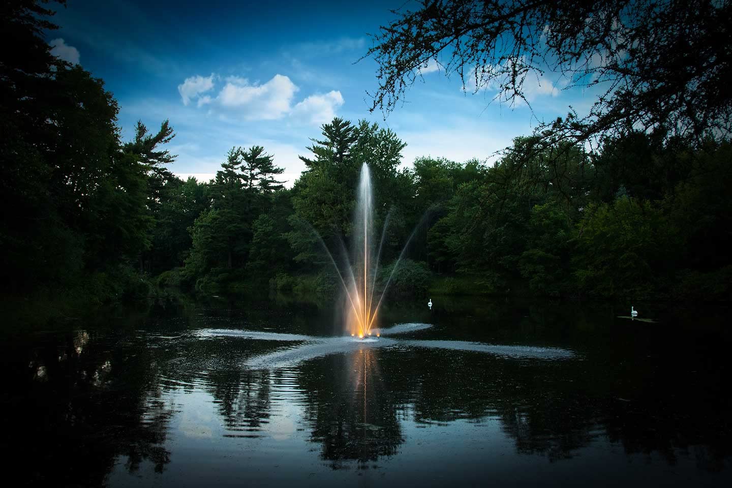 Scott Aerator Outdoor Fountain Night Glo LED Light Set Fountains and Display Aerators | Set of 2 Warm White Light Kits with Accessories | Efficient Outdoor Pond Lights | Made in USA