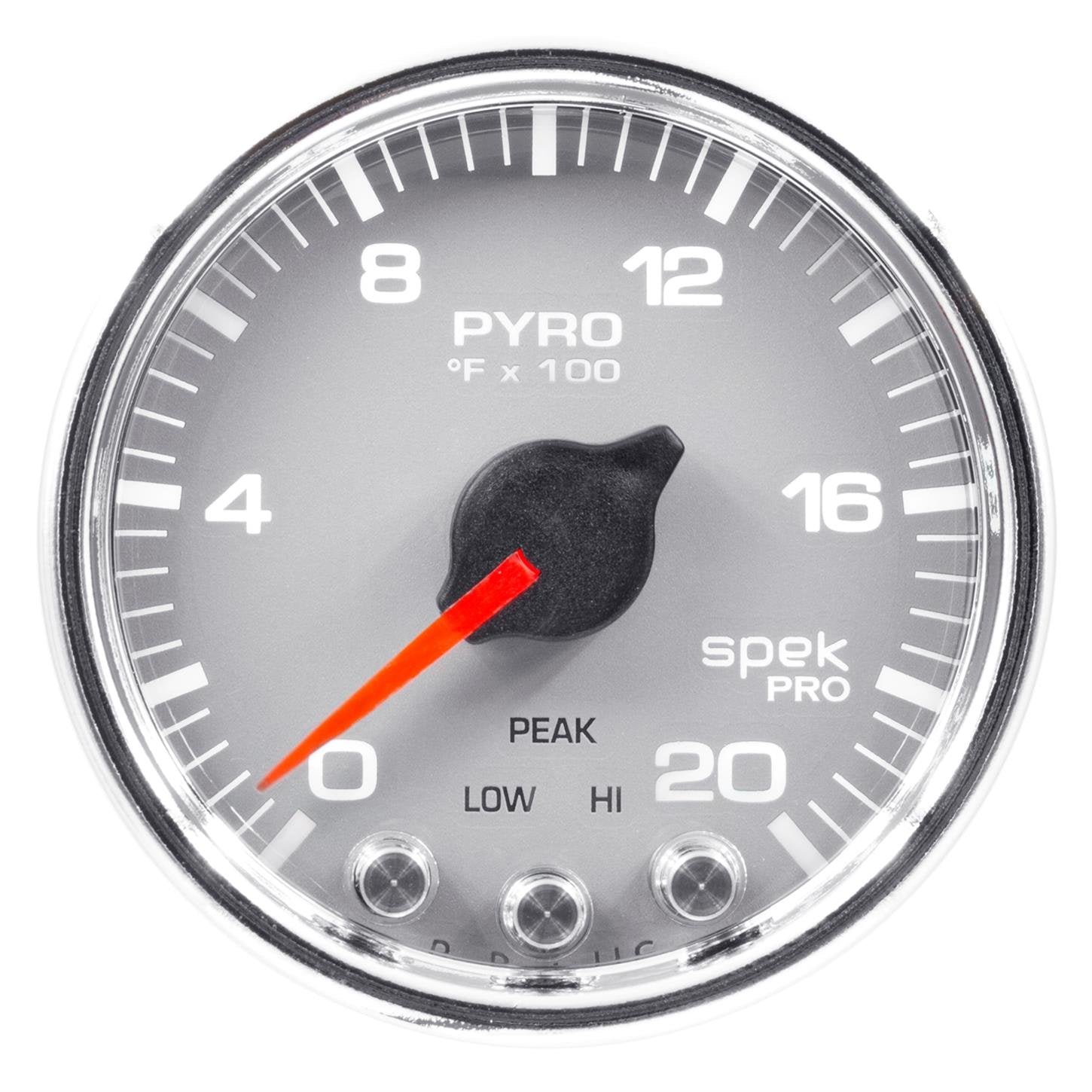 AutoMeter Gauge P31021 Pyrometer (EGT) (Spek-Pro 2 1/16", 2000ºf, Stepper Motorwith Peak & Warn, Slvr/Chrm, Spek-Pro)