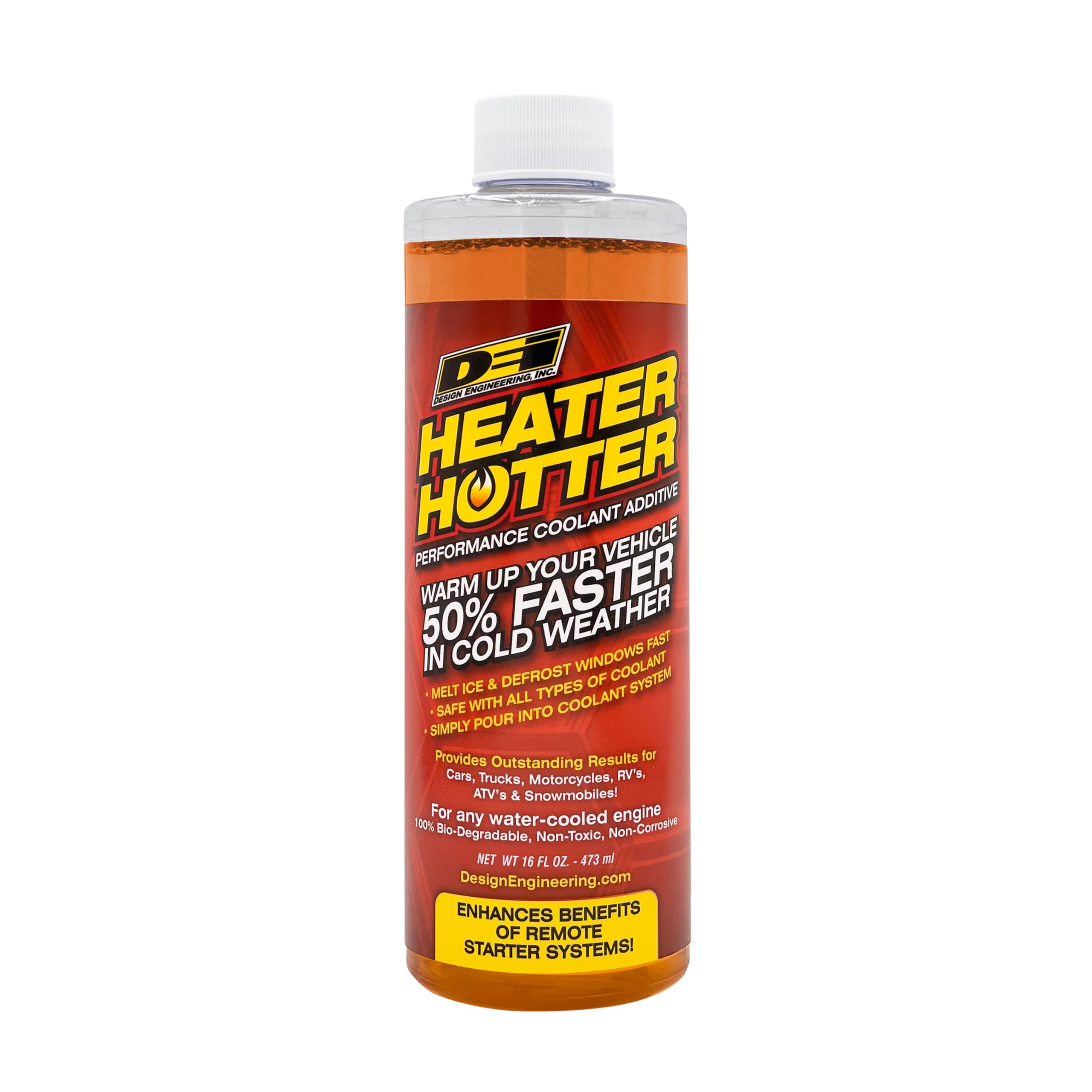 Design Engineering Heater Hotter | Performance Radiator Additive to Accelerate Heat Transfer, Warms Your Car 50% Faster in Winter, 16 oz.
