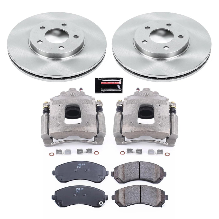 Power Stop KCOE5234 Brake Kit Stock Replacement with OE Calipers- Front For Buick Rendezvous, Chevrolet Venture, Oldsmobile Silhouette, Pontiac Aztek, Pontiac Montana [Model Specific]