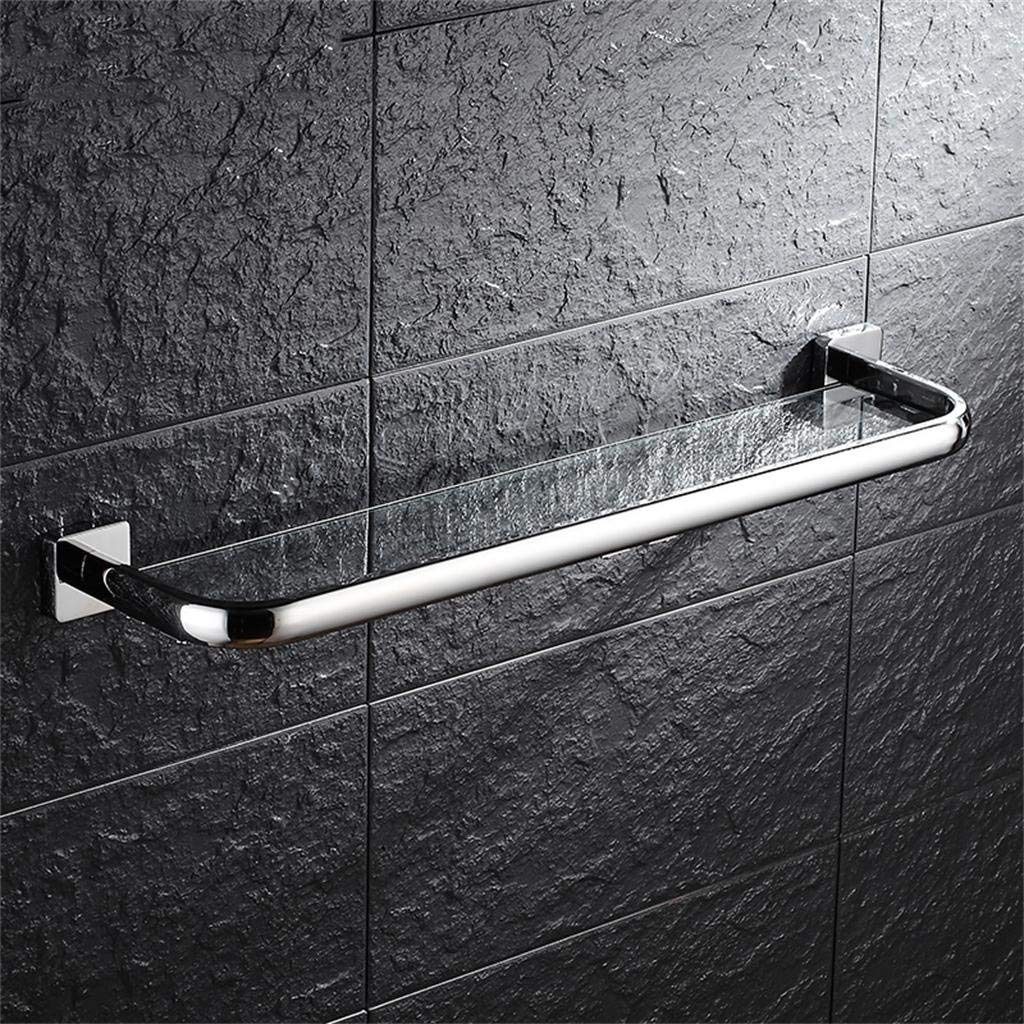 304 Stainless Steel BTBT 1tier Bathroom Glass Shelves (multisize Options) Bathroom Shelf (Size : 43cm)