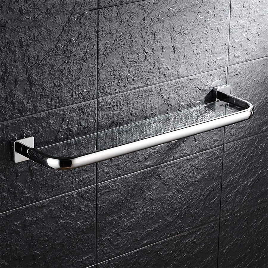 304 Stainless Steel BTBT 1tier Bathroom Glass Shelves (multisize Options) Bathroom Shelf (Size : 43cm)