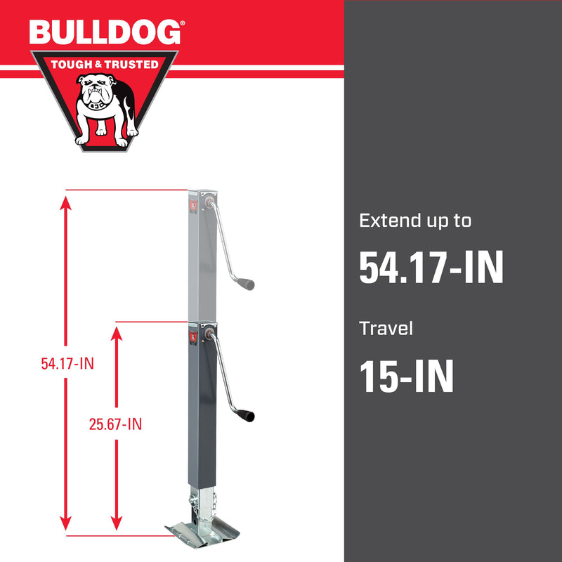 180455 BULLDOG Square Jack, 10000 lb. Load Capacity, Gray