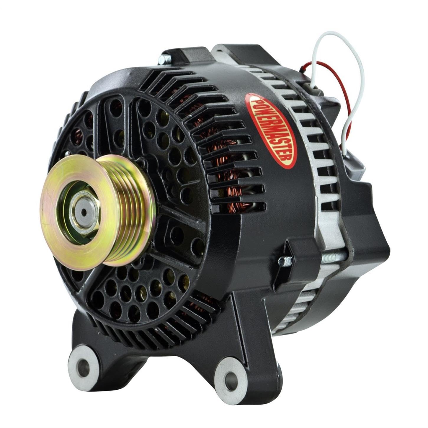 Black Powermaster 577531 Alternator (3G 140A 8 Groove Pulley Large Frame V Mating 1 wire)