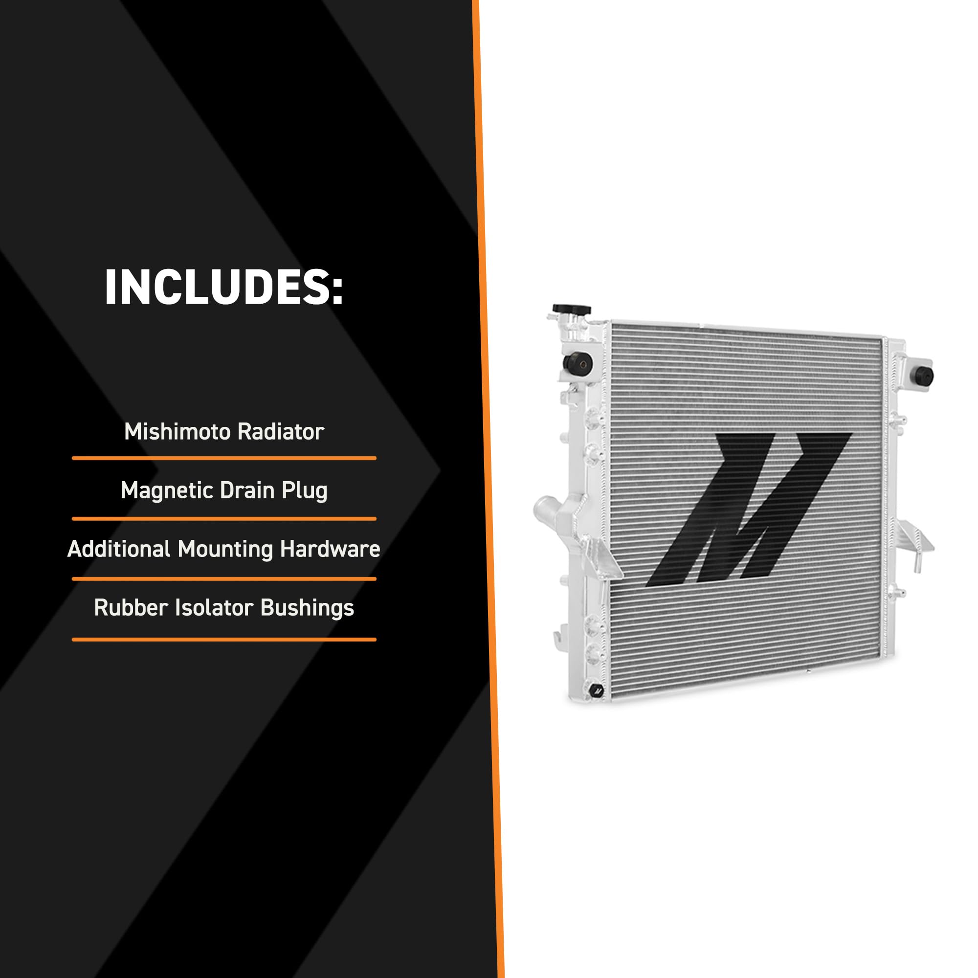 Mishimoto Aluminum Radiator MMRAD-WRA-07V2, Compatible with Jeep Wrangler JK, 2007-2017, Silver