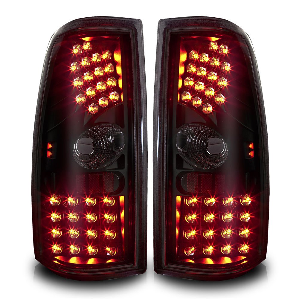 Winjet Tail lights Assembly Street Series for 1999 2000 2001 2002 2003 2004 2005 2006 Chevrolet Silverado and 1999-2003 GMC Sierra LED Tail lights