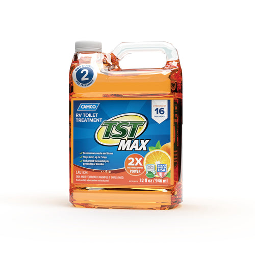 TST MAX Camco RV Toilet Treatment 32 oz. - Control Unwanted RV Sewer Odors & Break Down Waste and RV Toilet Paper - Biodegradable Septic Safe Formula - Orange Scent (41192)